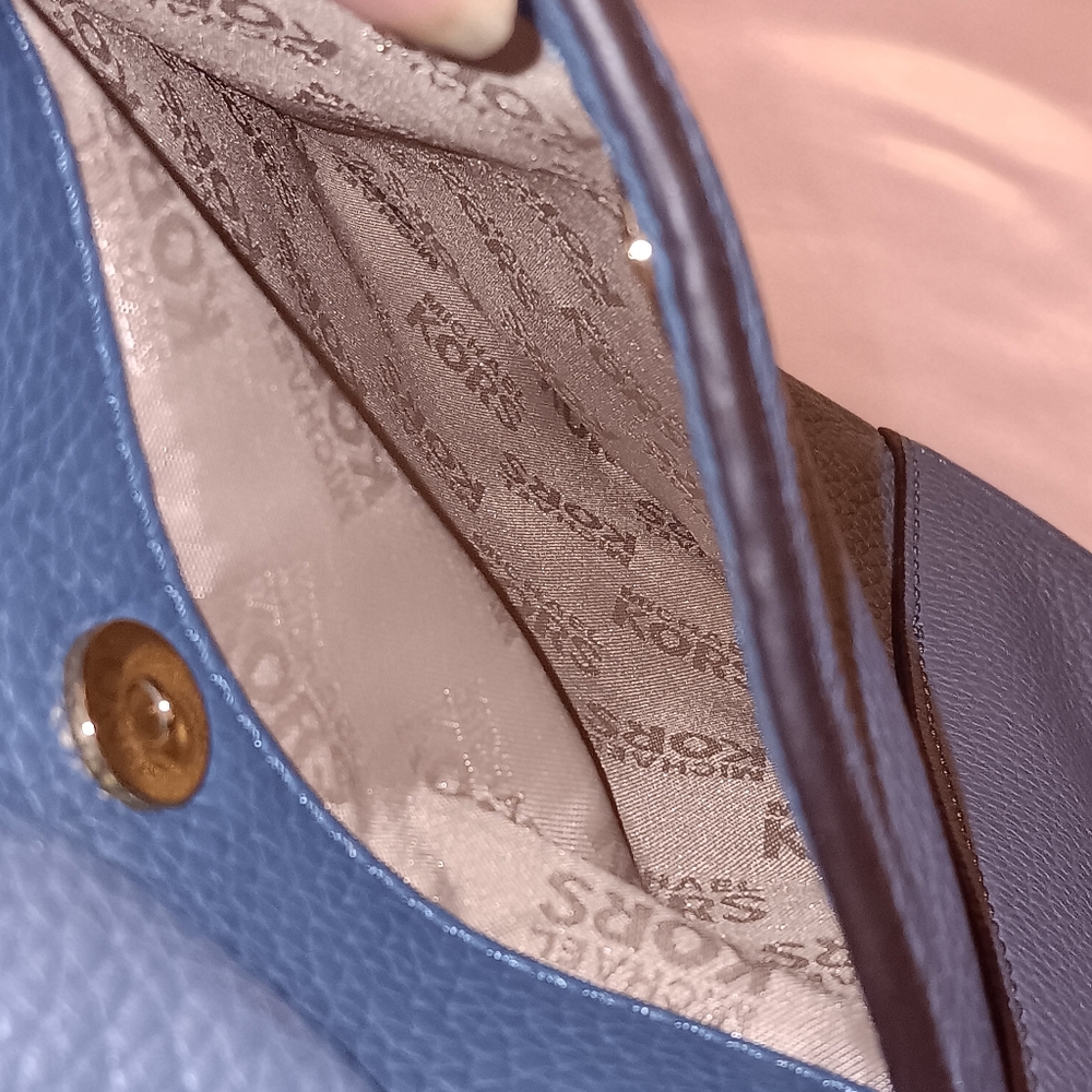 #169 Michael Kors Blue Hobo Bag with Tassel - Picture 5 of 6